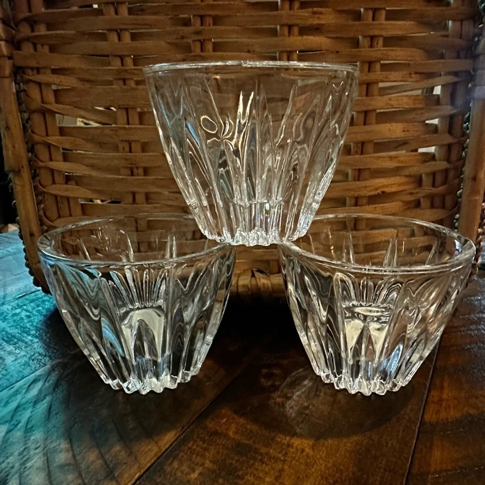 VINTAGE American Crystal Votives Collection Lot of 3 Full Lead Crystal 24%